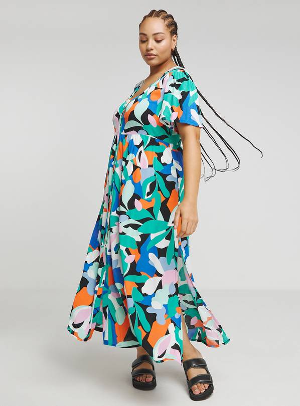 SIMPLY BE Crinkle button through maxi dress 18